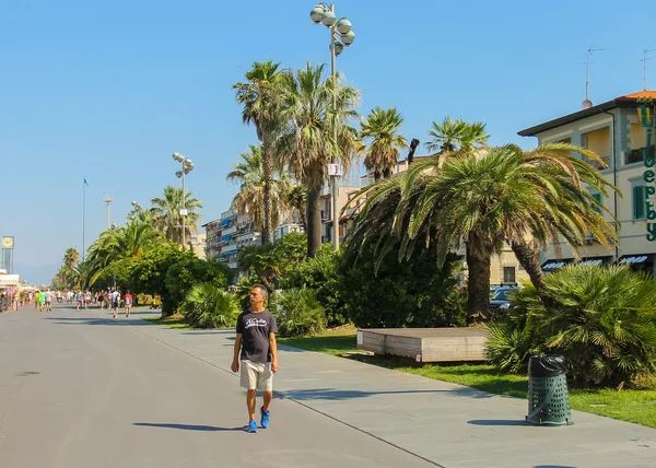 游客走在街上的维亚莱乔，意大利 — 图库照片