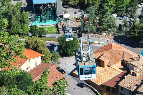 Funicular to the fortress of San Marino. The Republic of San Mar — Stock Photo, Image