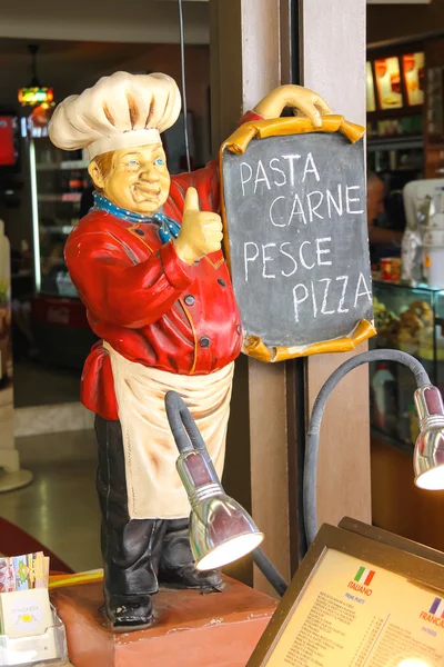 Mannequin accueillant cuisinier dans un restaurant à Saint-Marin. Le Rep — Photo
