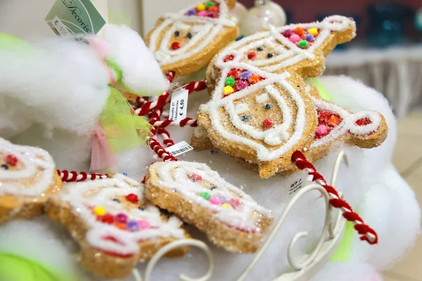 Grote Cristmas markt "Villaggio di Babbo Natale" in de tuin — Stockfoto