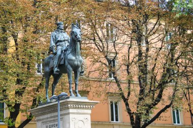 Giuseppe Garibaldi Bologna atlı heykeli. İtalya