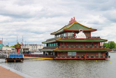 Chinese restaurant Sea Palace  on the waterfront in Amsterdam. N