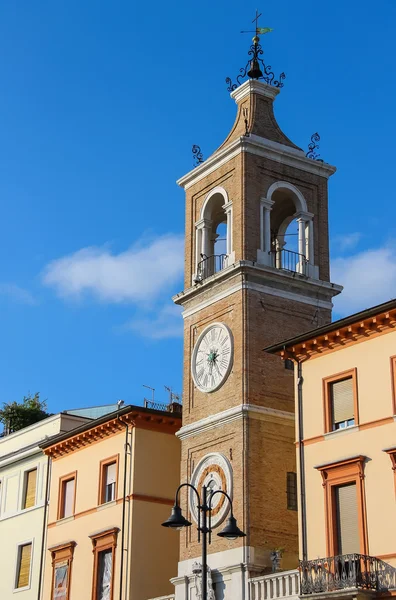 Ancient Clock Tower (Torre dell'Orologio) in Rimini, Italy — Stock Photo, Image