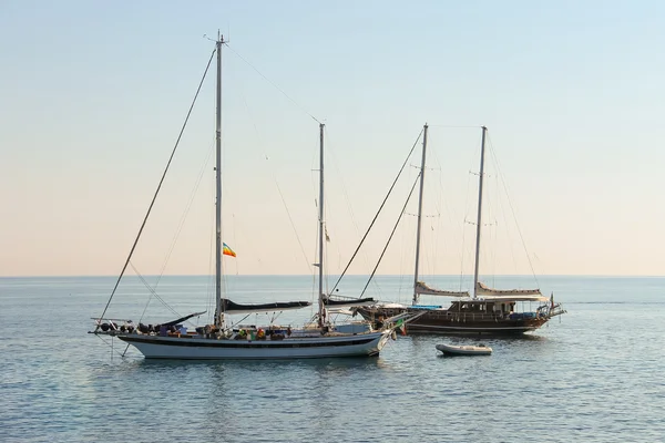 Boats anchored in the small port of Marciana, Elba Island, Italy — Stock Photo, Image