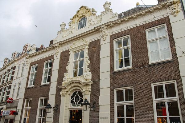 Haarlem, the Netherlands - June 20, 2015: Beautiful old building on Kruisstraat street (clothing store Scotch & Soda). Haarlem is the popular holland tourist centre