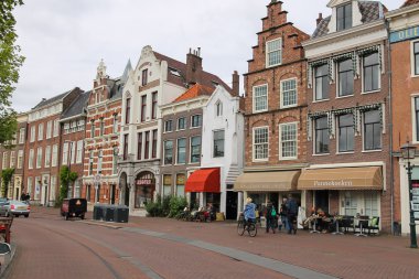 People walking in the city centre of Haarlem, the Netherlands