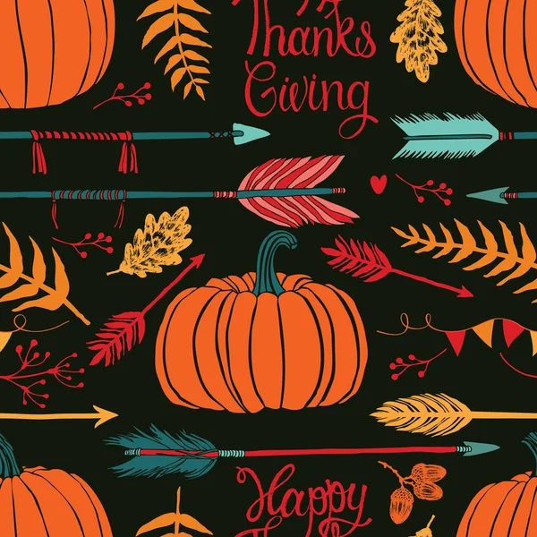 Happy ThanksGiving dark background — Stock Vector