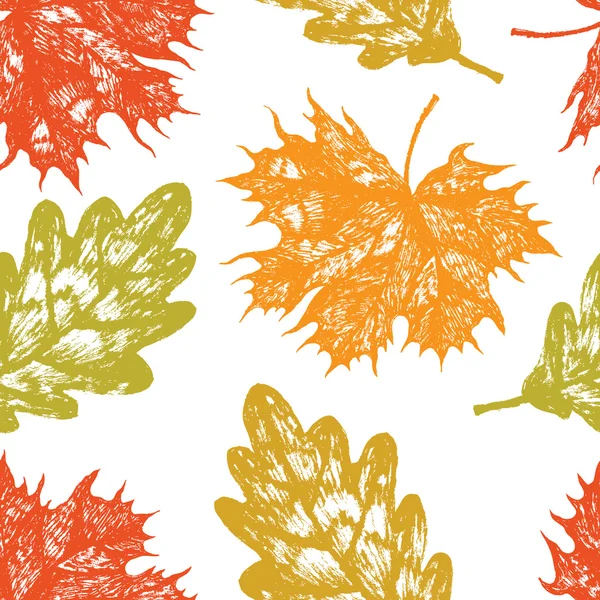 Fond de feuilles de chêne et d'érable — Image vectorielle