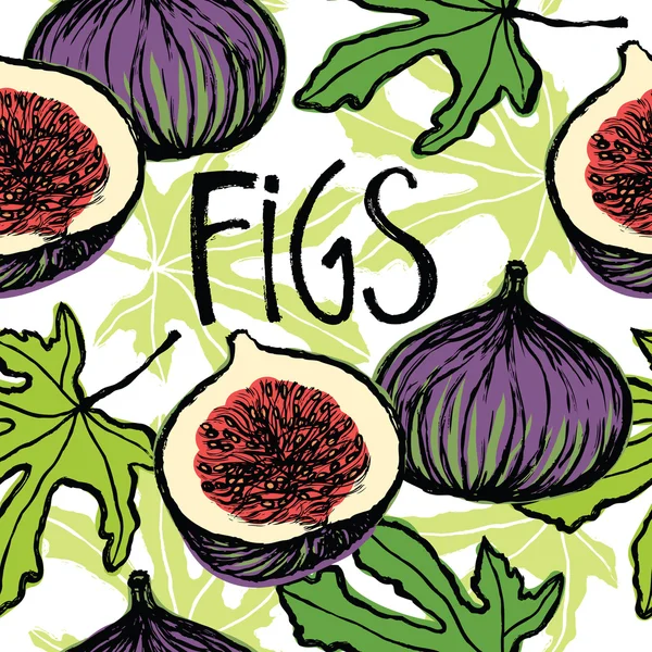 Figs seamless pattern — Stock Vector