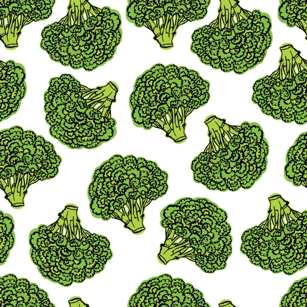 Broccoli seamless pattern — Stock Vector