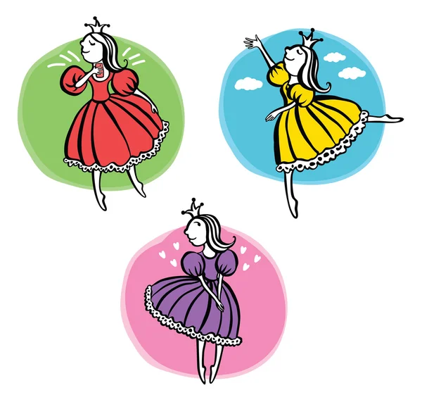Три маленькие принцессы — стоковый вектор