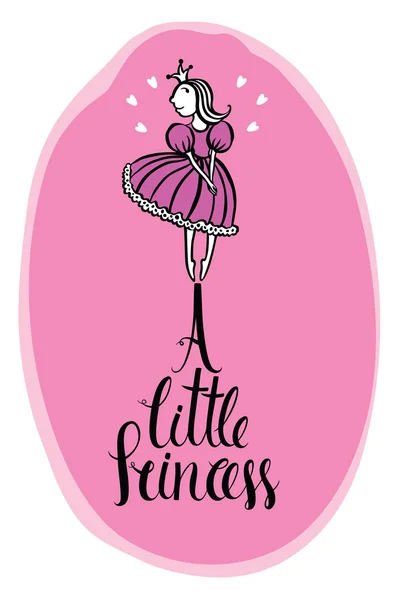 Eine kleine Prinzessin rosa Design-Karte — Stockvektor