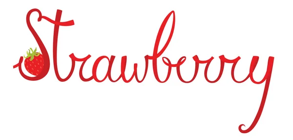 Strawberry Handwriting lettering — Stock Photo, Image