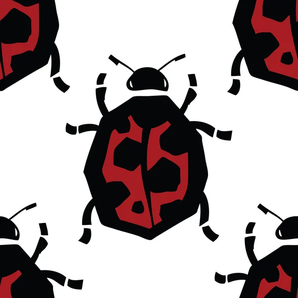 Ladybird fundo padrão sem costura — Vetor de Stock