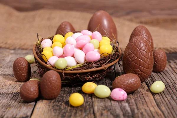 Ovos de chocolate de Páscoa — Fotografia de Stock