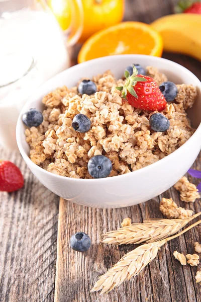 Gesundes Frühstück mit Cornflakes — Stockfoto