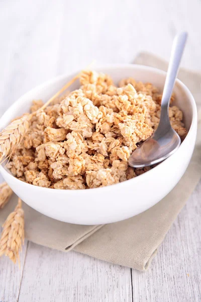 Skål med flingor müsli — Stockfoto