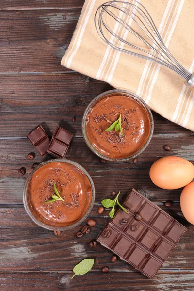 Chocolate mousse dessert — Stock Photo, Image