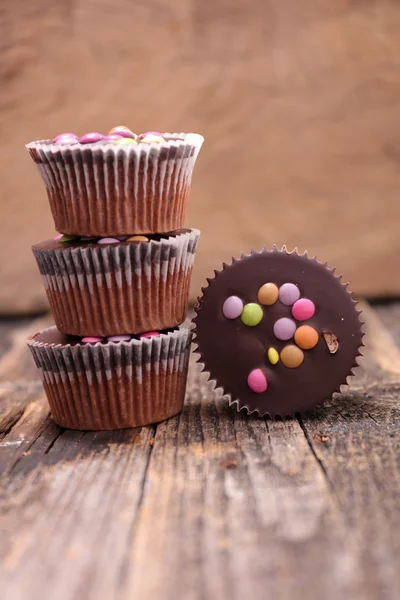 甘いチョコレート カップ ケーキ — ストック写真