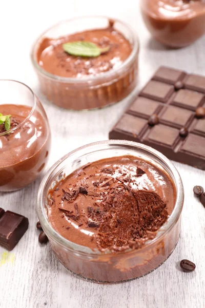 Sobremesa de mousse de chocolate — Fotografia de Stock