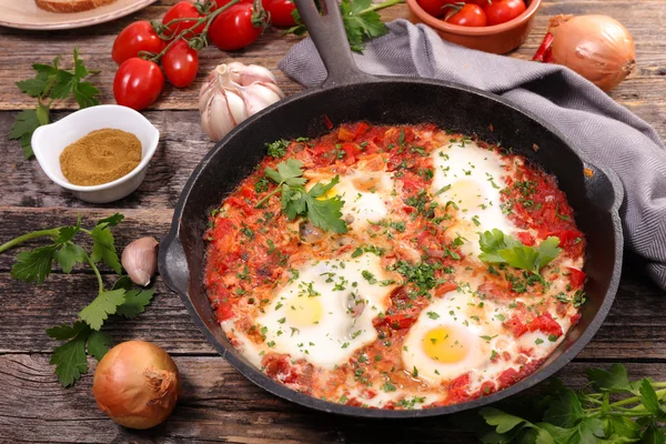 Shakshuka tunisiska måltid — Stockfoto