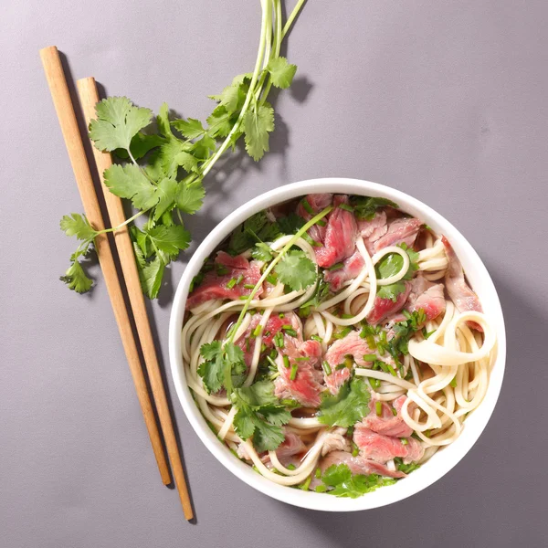 Asiático carne pho sopa — Fotografia de Stock