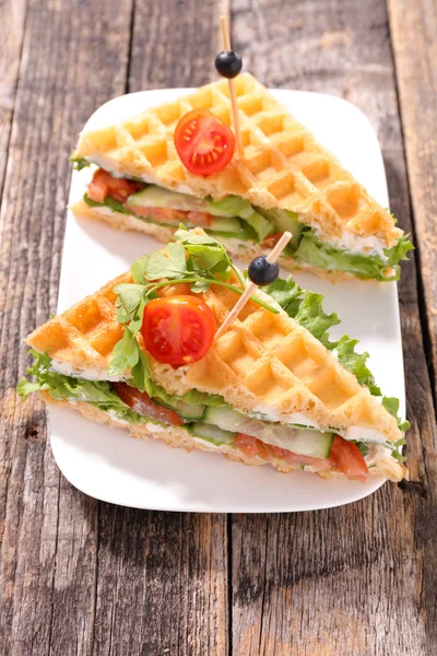 Vegán waffle szendvicsek — Stock Fotó