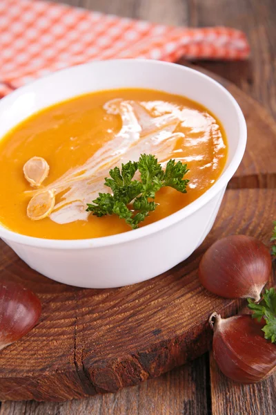 Bowl of pumpkin soup — Stock Photo, Image