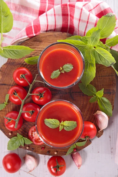 Tomatensuppe oder Gazpacho — Stockfoto