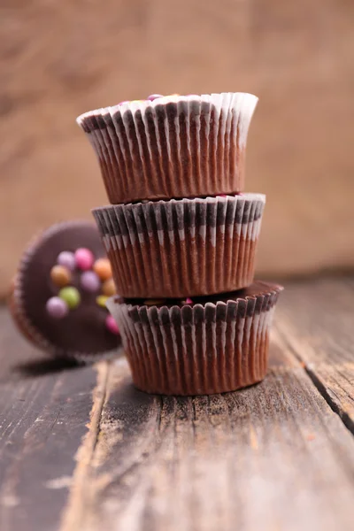 Sladké čokoládové košíčky — Stock fotografie