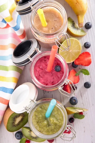 Assorted fruit smoothies — Stock Photo, Image