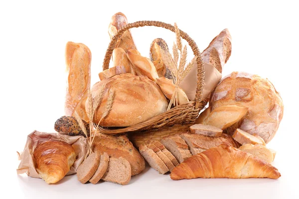 다양 한 빵 과 빵을 만드는 일 — 스톡 사진