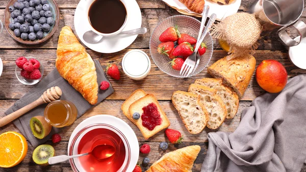 Composizione colazione continentale — Foto Stock