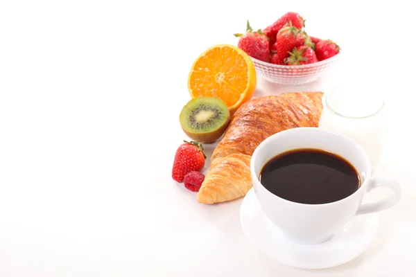 Tasse à café et croissant — Photo