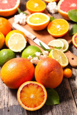 taze kanlı portakal ve limon