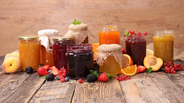 Assorted jam and marmalade — Stock Photo, Image