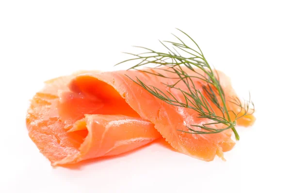 Smoked salmon with dill — Stock Photo, Image