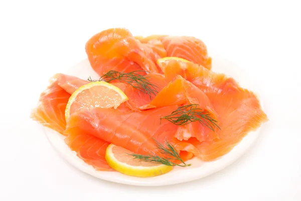 Gerookte zalm en dille — Stockfoto