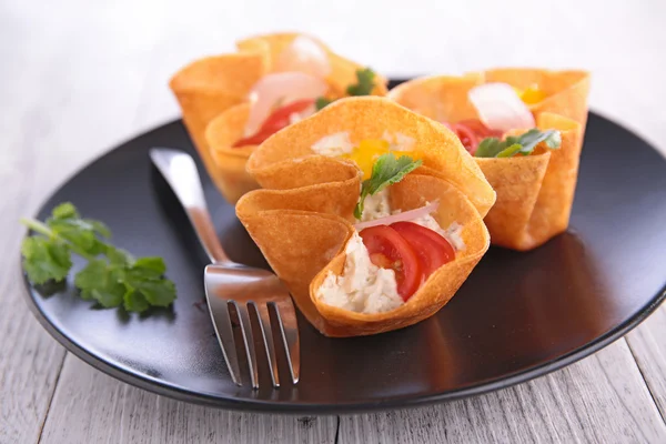 Finger food, tartina creativa — Foto Stock