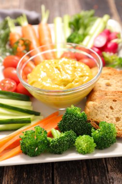 çeşitli sebze ve dip