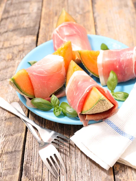 Antipasto di melone e prosciutto — Foto Stock