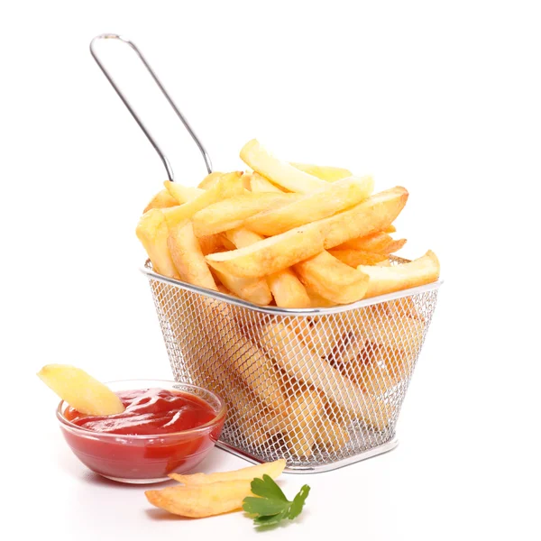 Frietjes en Ketchup — Stockfoto