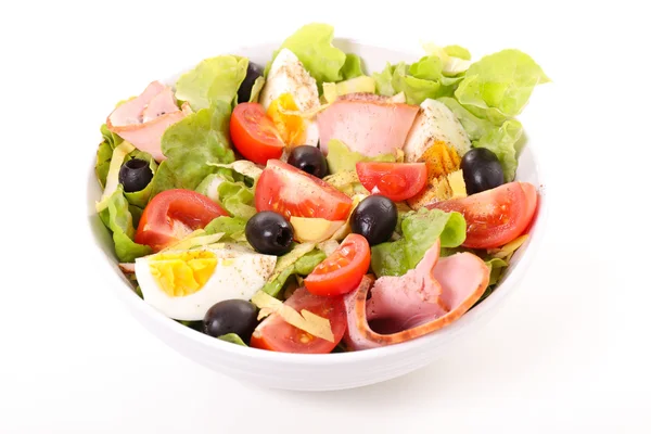 Vegetable salad with eggs and ham — Stock Photo, Image