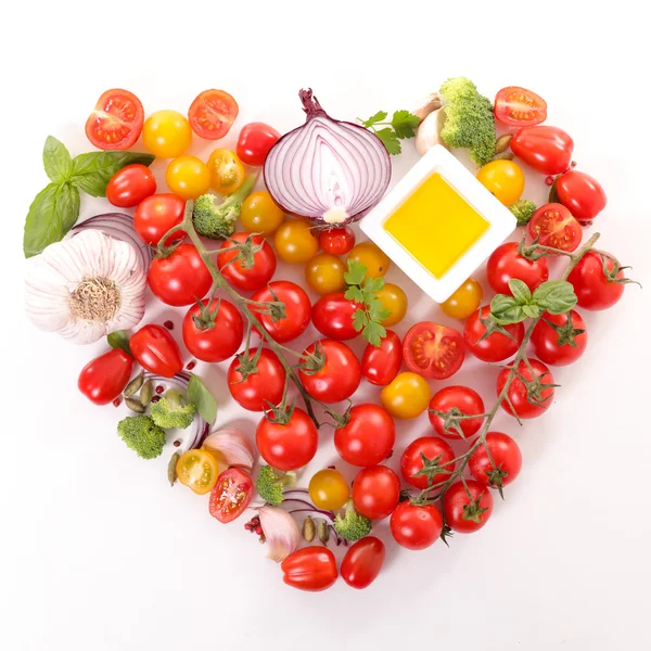 Tomaten, Mozzarella und Basilikum — Stockfoto