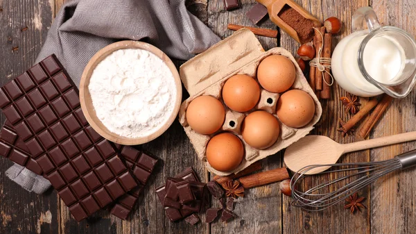 Ingredienti per torta al cioccolato — Foto Stock