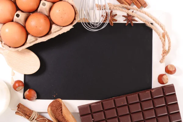 Chocolate cake ingredients — Stock Photo, Image