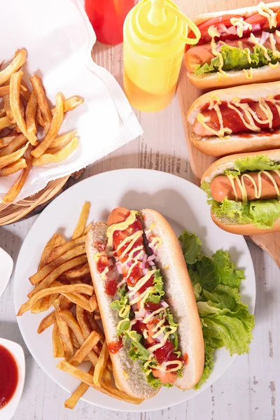 Restauration rapide, des hot-dogs — Photo