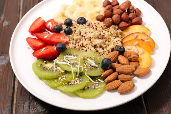 Assortment of fruits and quinoa — Stock Photo, Image