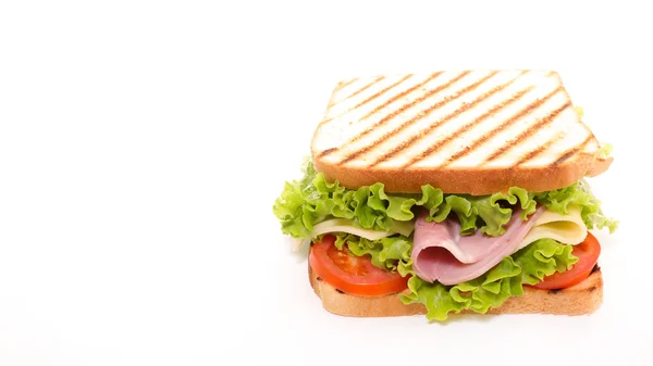 Sandwich with ham and vegetables — Stock Photo, Image