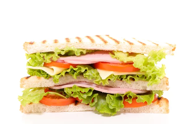 Sandwich with ham and vegetables — Stock Photo, Image